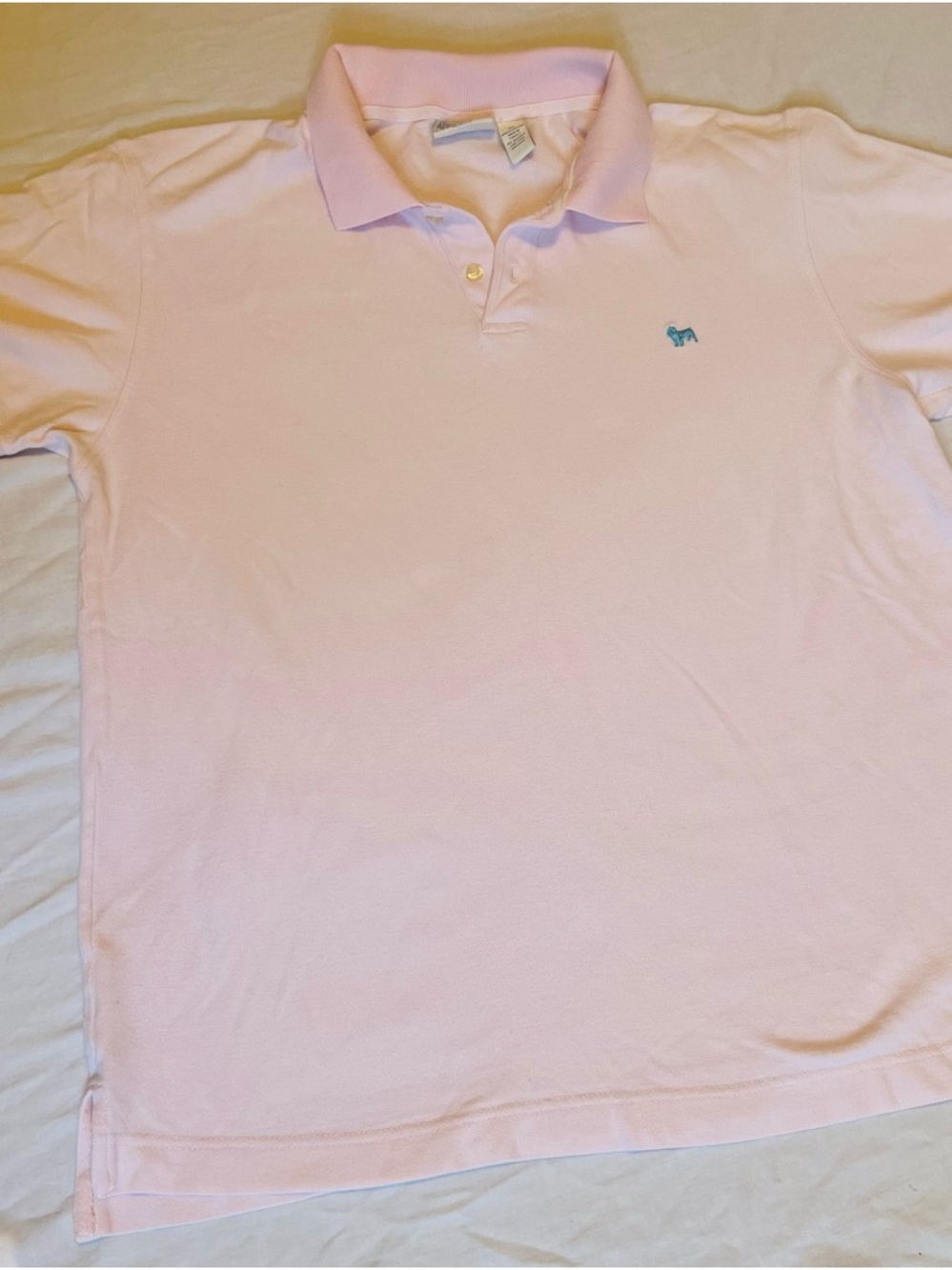 Aeropostale Men's Light Pink Polo with Small Blue Logo